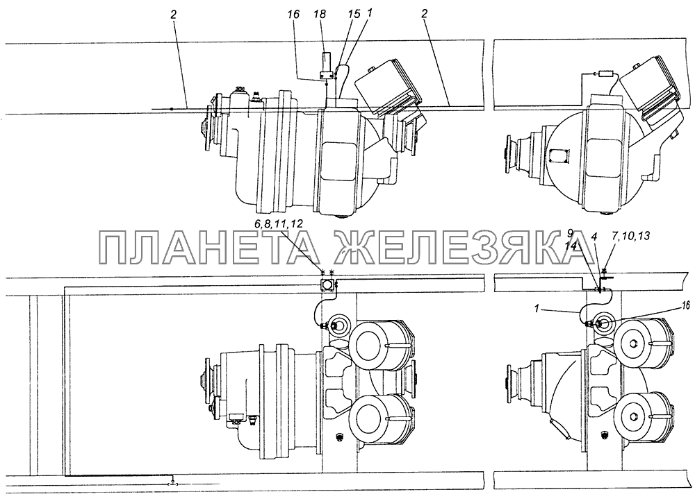 6522-2411020 Привод блокировки межколесных дифференциалов КамАЗ-6520 (Euro-2, 3)